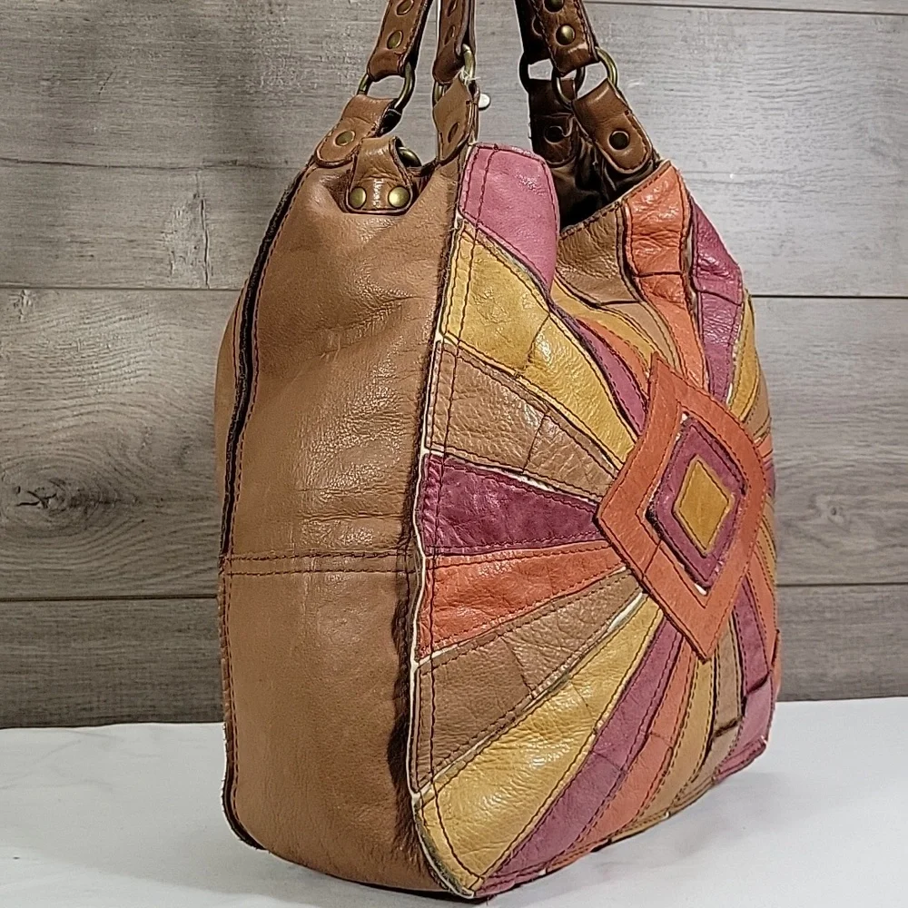 Nine West Vintage America Collection Boho Patchwork Leather Bag - Picture 3 of 14